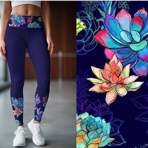 Like new!, Pineapple Clothing Bali Blue Lucy Navy Leggings Yoga Pants Size M
